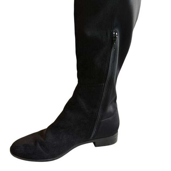 J.Crew Black Over-the-Knee Stretch Suede Flat Riding Boots Women’s Size 11 - Picture 6 of 12